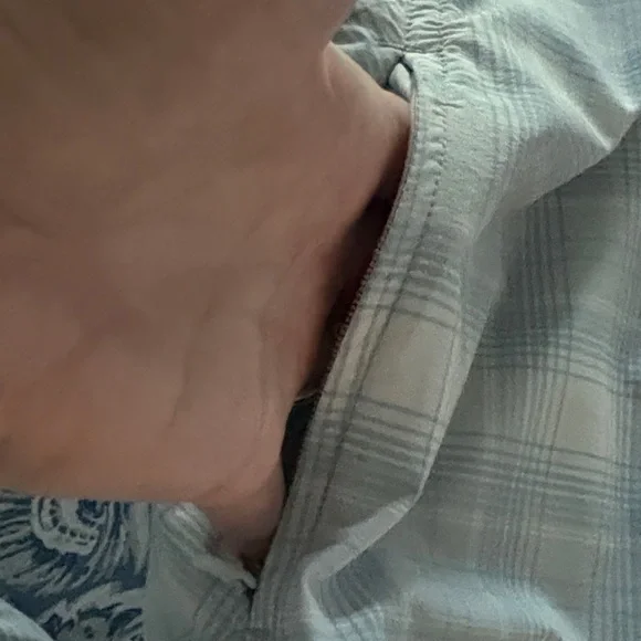 Orvis Pro Womens Blue Plaid Snap Down Shirt with Zippered Side Pockets Size L - Picture 7 of 13